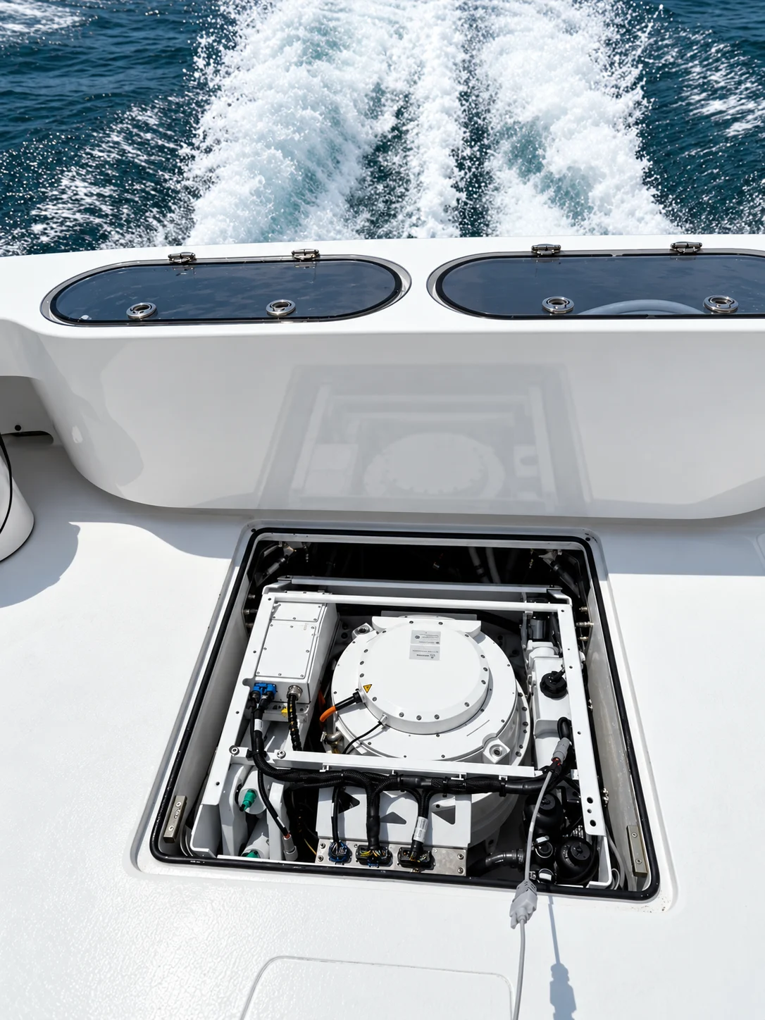 Finished Smartgyro installation accessible through the deck hatch